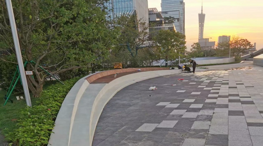 飾紀上品GRC廠家：廣州海珠區琶洲展館GRC坐凳樹池工程案例