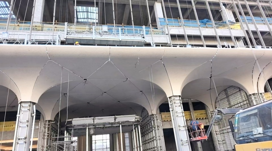 飾紀(jì)上品UHPC廠家：福建紫陽公館水磨石UHPC柱子造型工程