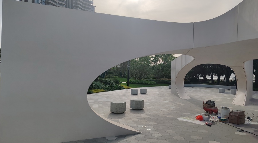 UHPC構(gòu)件安裝現(xiàn)場(chǎng)